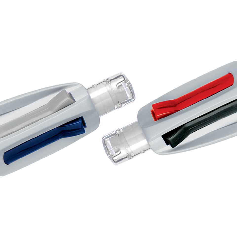 Mehrfarb-Druckkugelschreiber 4 Colours® 3+1 HB, 0,4/0,7 mm, grau BIC 942104 BIC 942104  4Colours