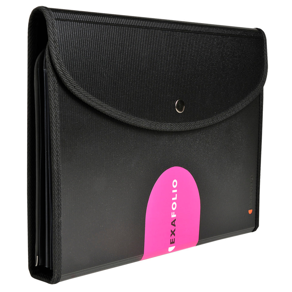 Fächermappe Exafolio mit Notizblock und Tasche, 6 Fächer, A4 schwarz EXACOMPTA 55834E EXACOMPTA 55834E Exactive
