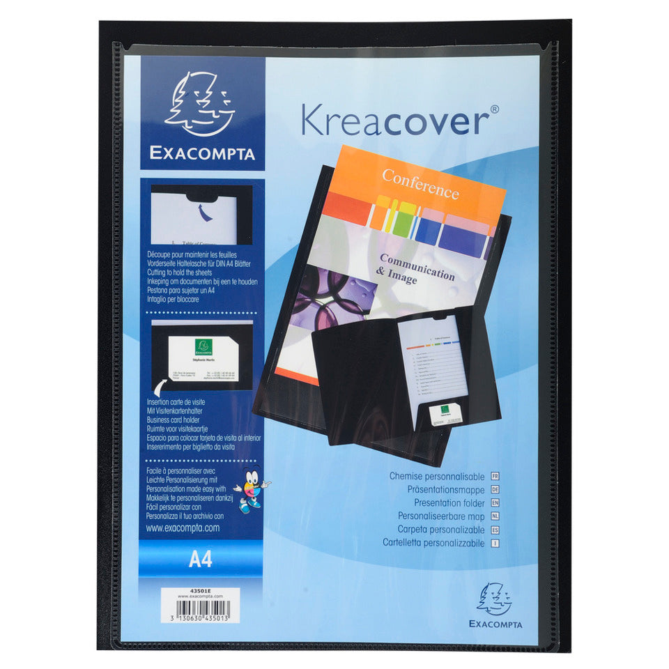 Präsentationsmappe Kreacover, A4, schwarz EXACOMPTA 43501E