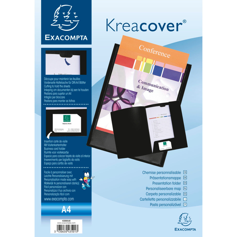 Präsentationsmappe Kreacover, A4, schwarz EXACOMPTA 43501E