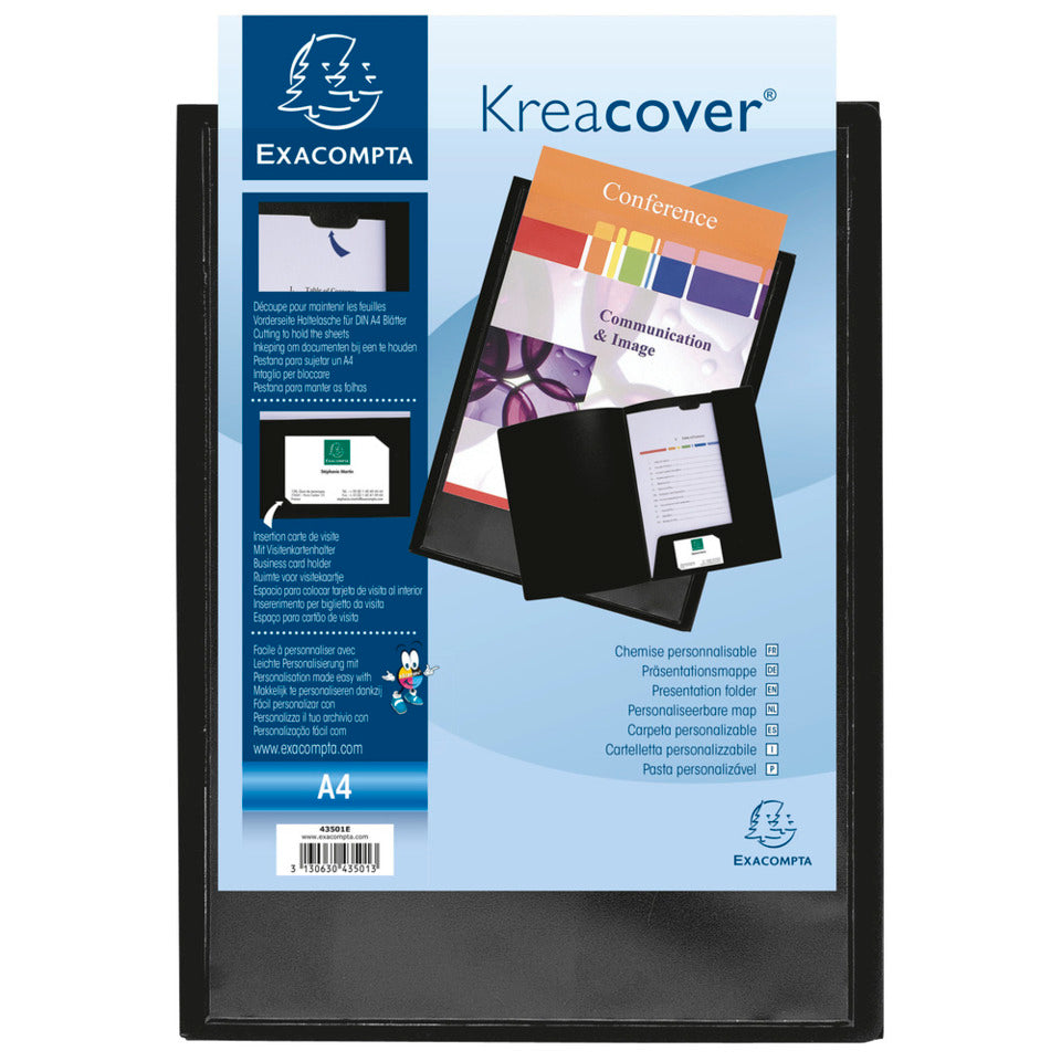 Präsentationsmappe Kreacover, A4, schwarz EXACOMPTA 43501E