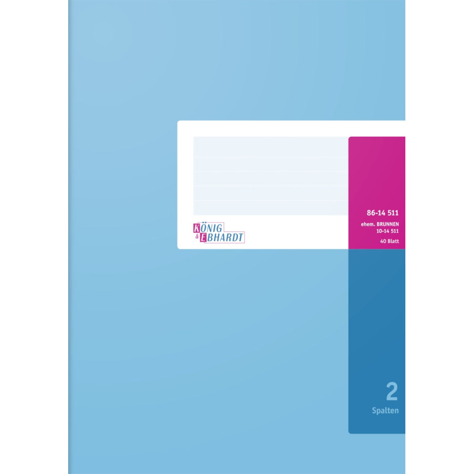 Spaltenbuch A4, 80 Seiten, 2 Spalten, Karton, magenta/hellblau KÖNIG & EBHARDT 8614511 K+E 8614511 Kart o.Kopf 614K40