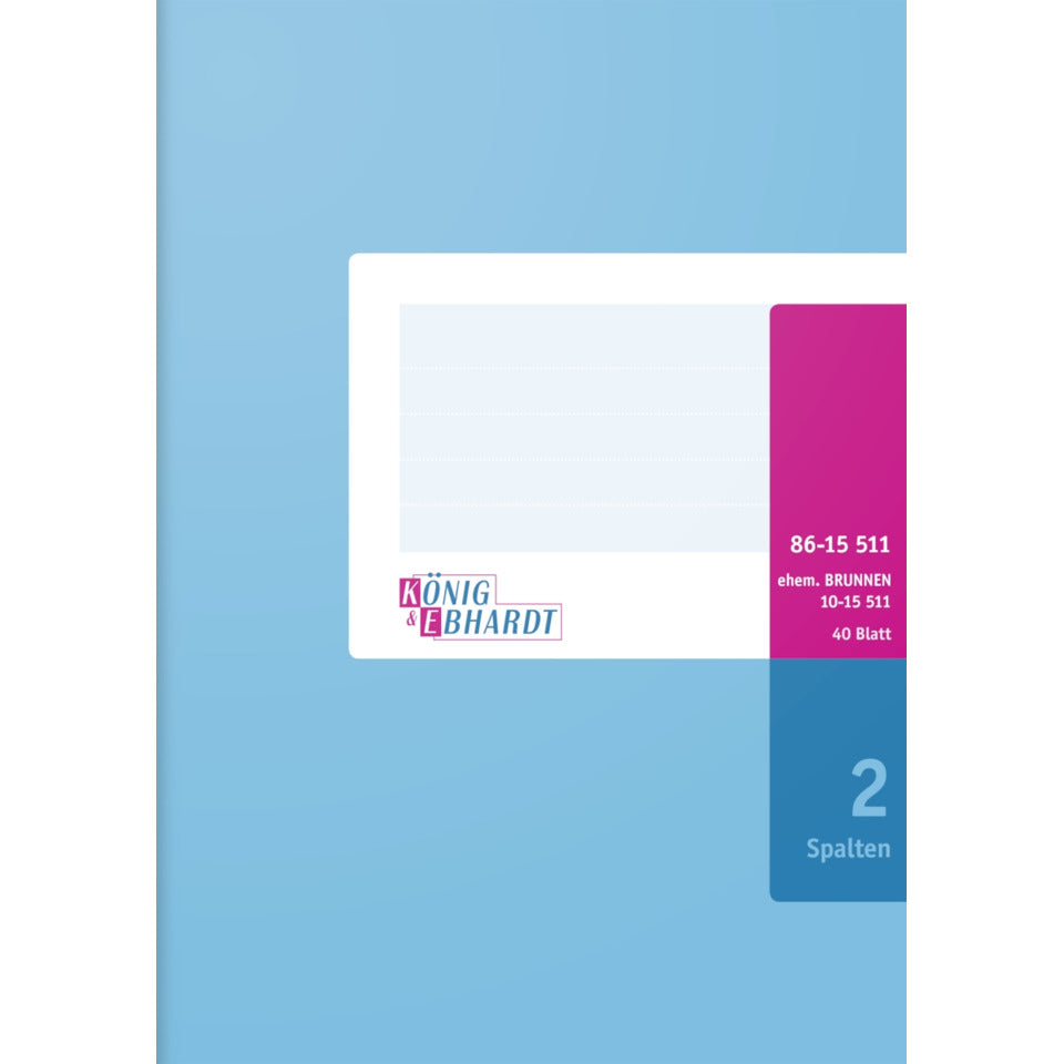 Spaltenbuch A5, 80 Seiten, 2 Spalten, Karton, magenta/hellblau KÖNIG & EBHARDT 8615511 K+E 86-15511 Karton