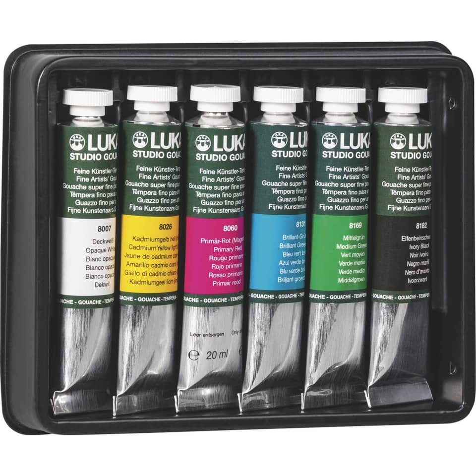 Malfarbe Tempera, 20ml, 6 Stück, sortiert LUKAS K118006 LUKAS K118006 Tube