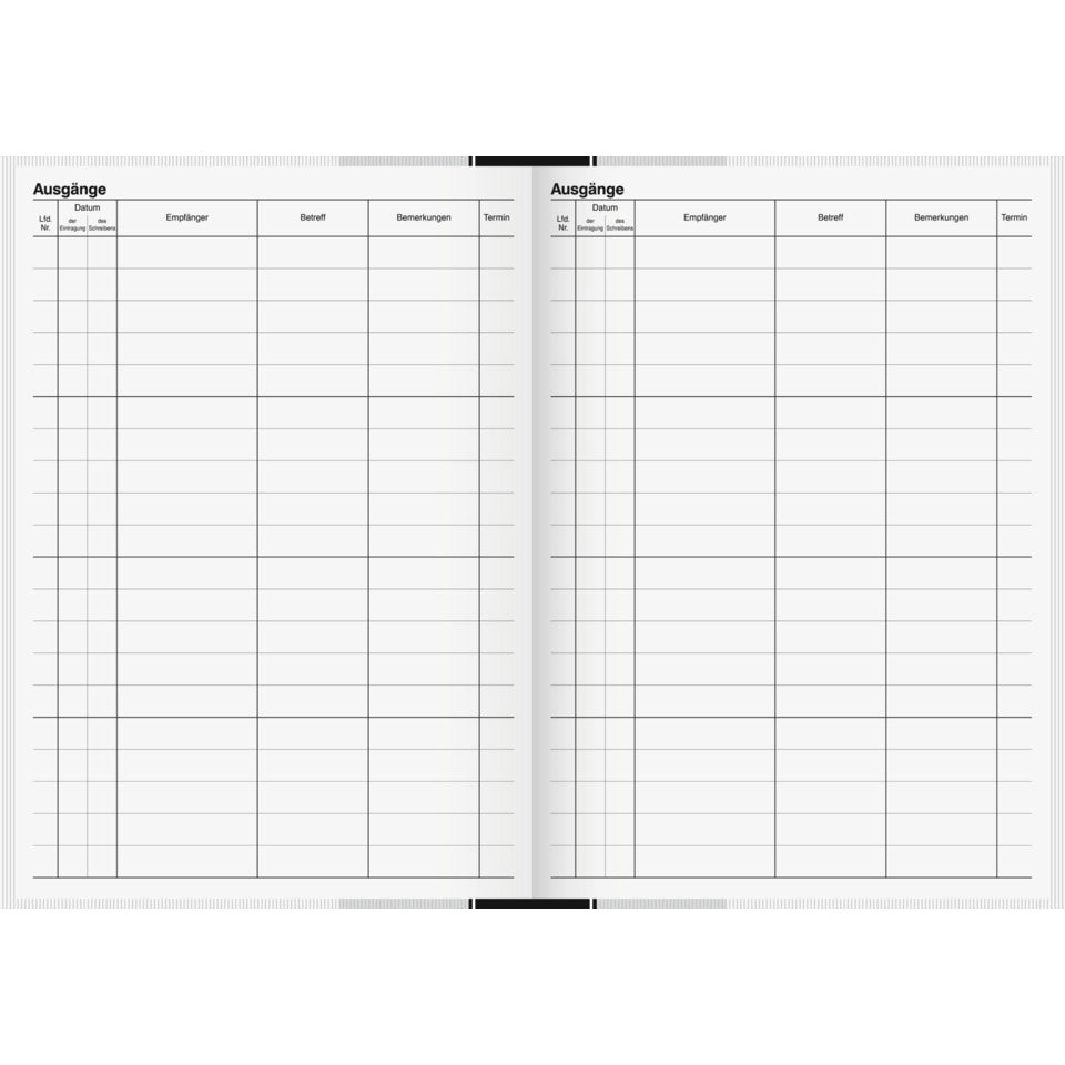Post-Ausgangsbuch A4, 192 Seiten, Papier, grau/schwarz COSWIG 861094703 COSWIG 86-1094703 Standard