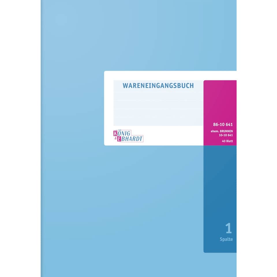 Waren- und Rechnungseingangsbuch A4, 80 Seiten, Karton, magenta/hellblau KÖNIG & EBHARDT 8610641 K+E 8610641