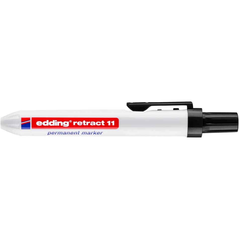 Permanentmarker Retract 11, Rundspitze, nachfüllbar, 1,5-3mm, schwarz EDDING 4-11001 EDDING 11-001 Rundspitze nachfüllbar