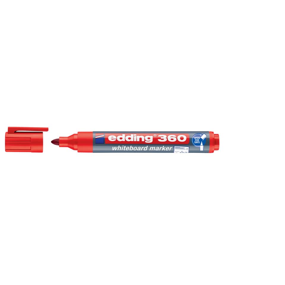 Boardmarker 360, 1,5-3mm, Rundspitze, rot EDDING 4-360002 EDDING 4-360002 cap off
