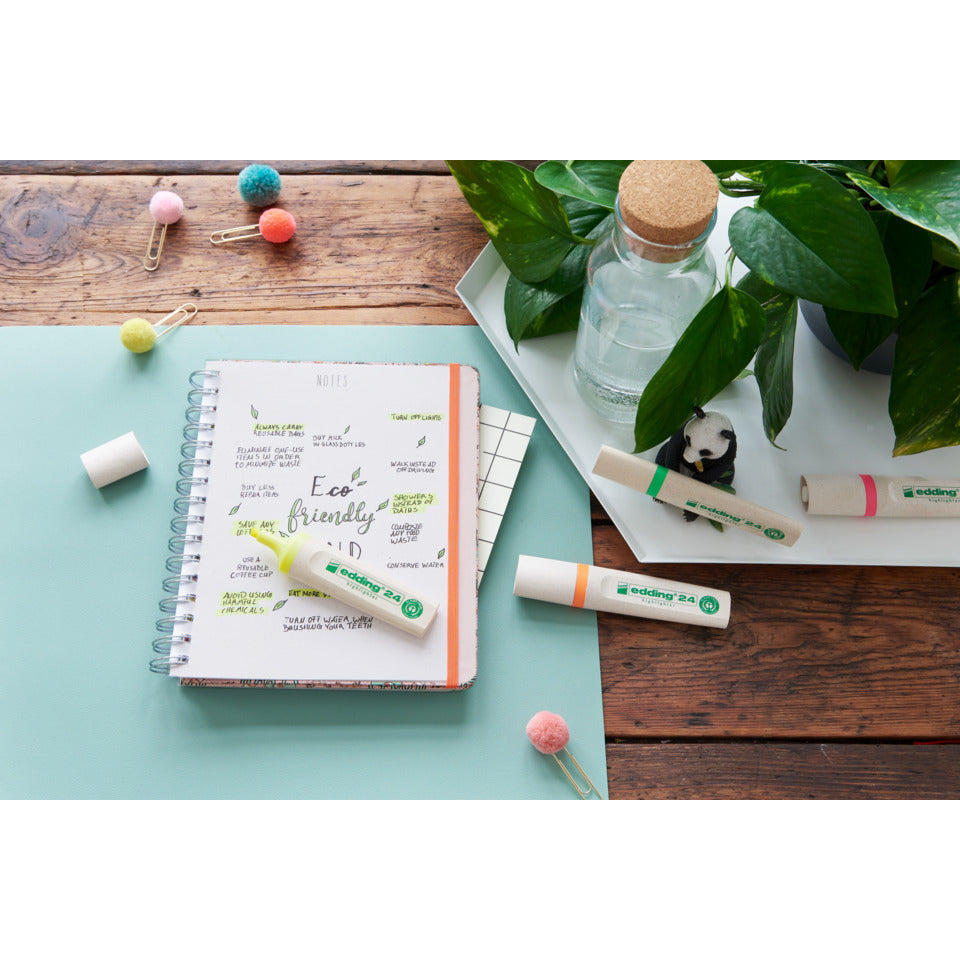 Textmarker EcoLine, 2-5 mm, 4 Farben, sortiert EDDING 4-24-4 EDDING 24/4S 24-4  nachfüllbar