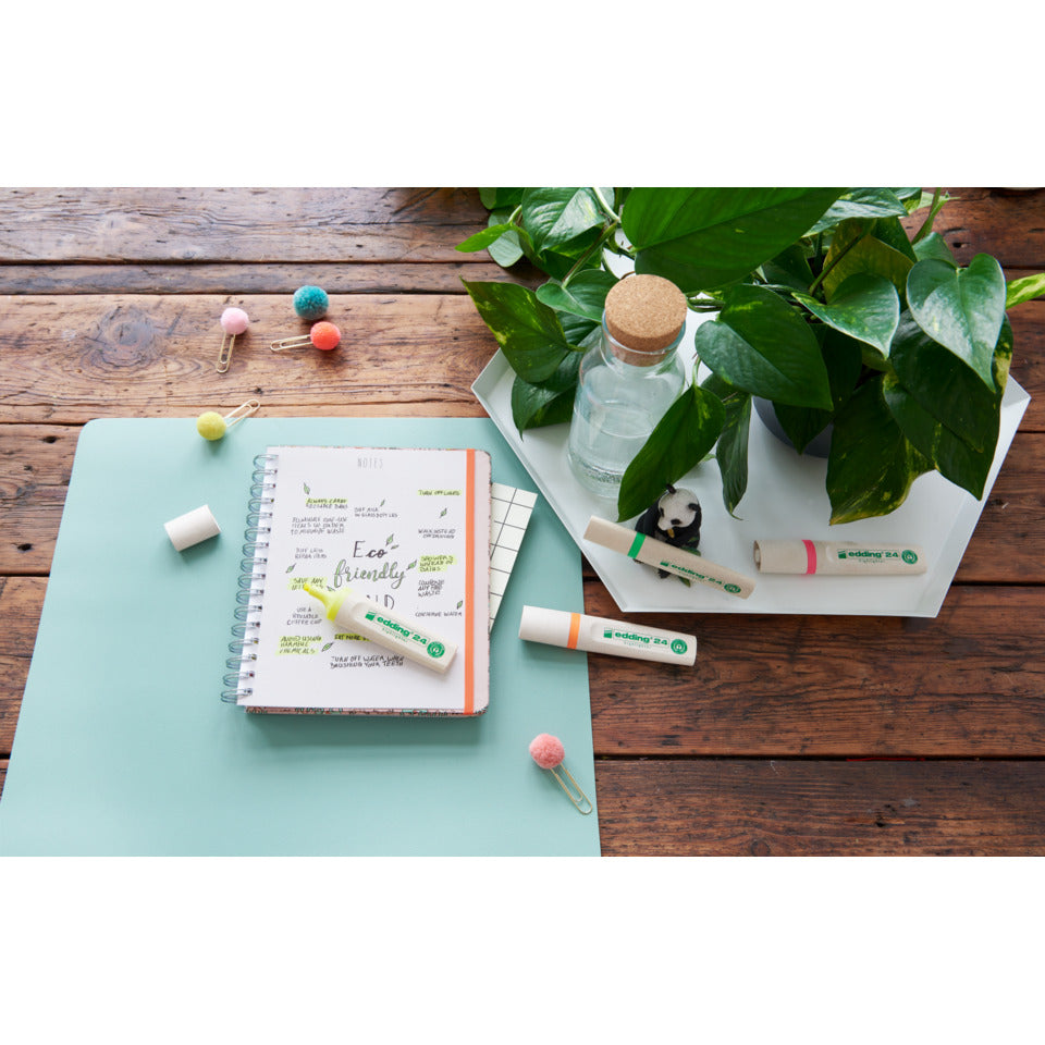 Textmarker EcoLine, 2-5 mm, 4 Farben, sortiert EDDING 4-24-4 EDDING 24/4S 24-4  nachfüllbar