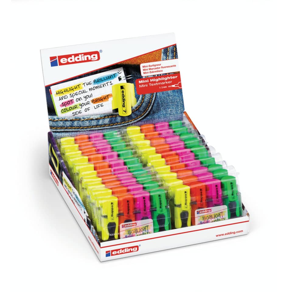Textmarker 7 mini, 1-3mm, 4 Stück, sortiert EDDING 4-7-4 EDDING 4-7-4 mini 4ST