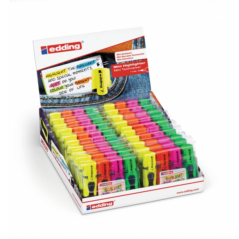 Textmarker 7 mini, 1-3mm, 4 Stück, sortiert EDDING 4-7-4 EDDING 4-7-4 mini 4ST