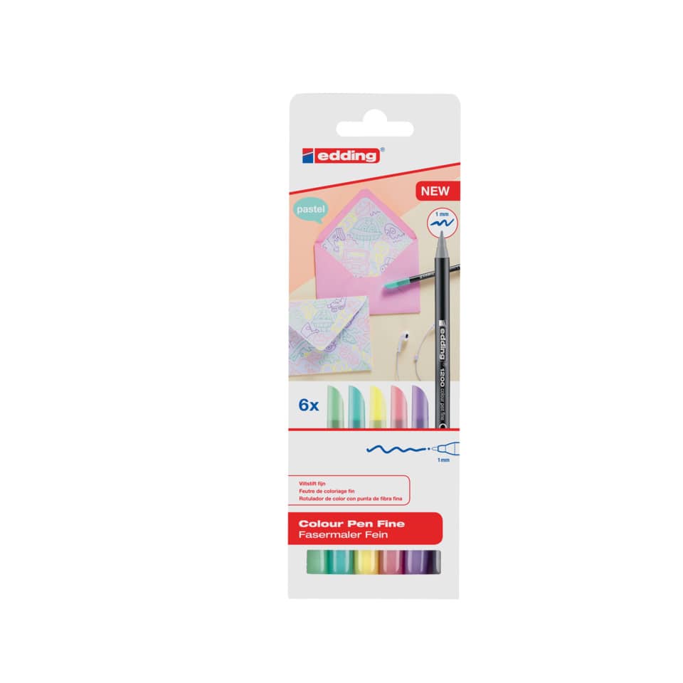 Faserschreiberetui Colourpen Pastell, 6 Stück, sortiert EDDING 1200-6-999 EDDING 1200-6-999 1200/6S