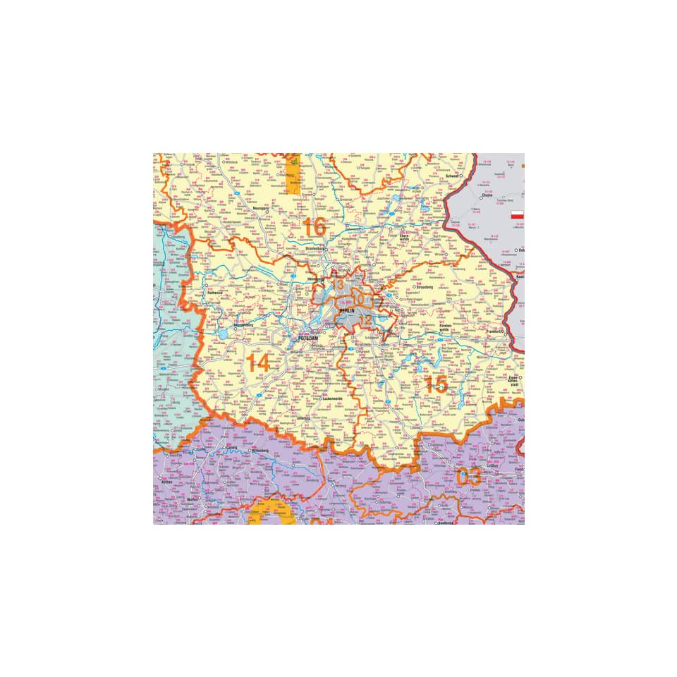 Kartentafel PLZ Deutschland pinnbar, 1:760.000, 980 x 1380 mm FRANKEN KA445P FRANKEN KA445P 98x138cm pinnbar