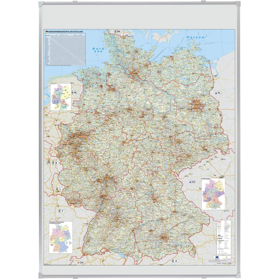 Kartentafel Straßenkarte Deutschland pinnbar, 1:800.000, 980 x 1380 mm FRANKEN KA301P FRANKEN KA301P pinnbar