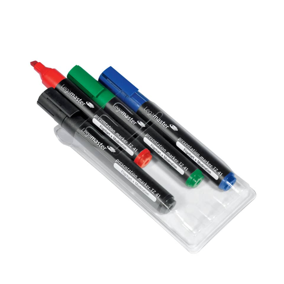 Flipchartmarker TZ41, 2-5mm, Keilspitze, 4 Etui sortiert LEGAMASTER 7-155094 LEGAMASTER 7-155094  Keilspitze