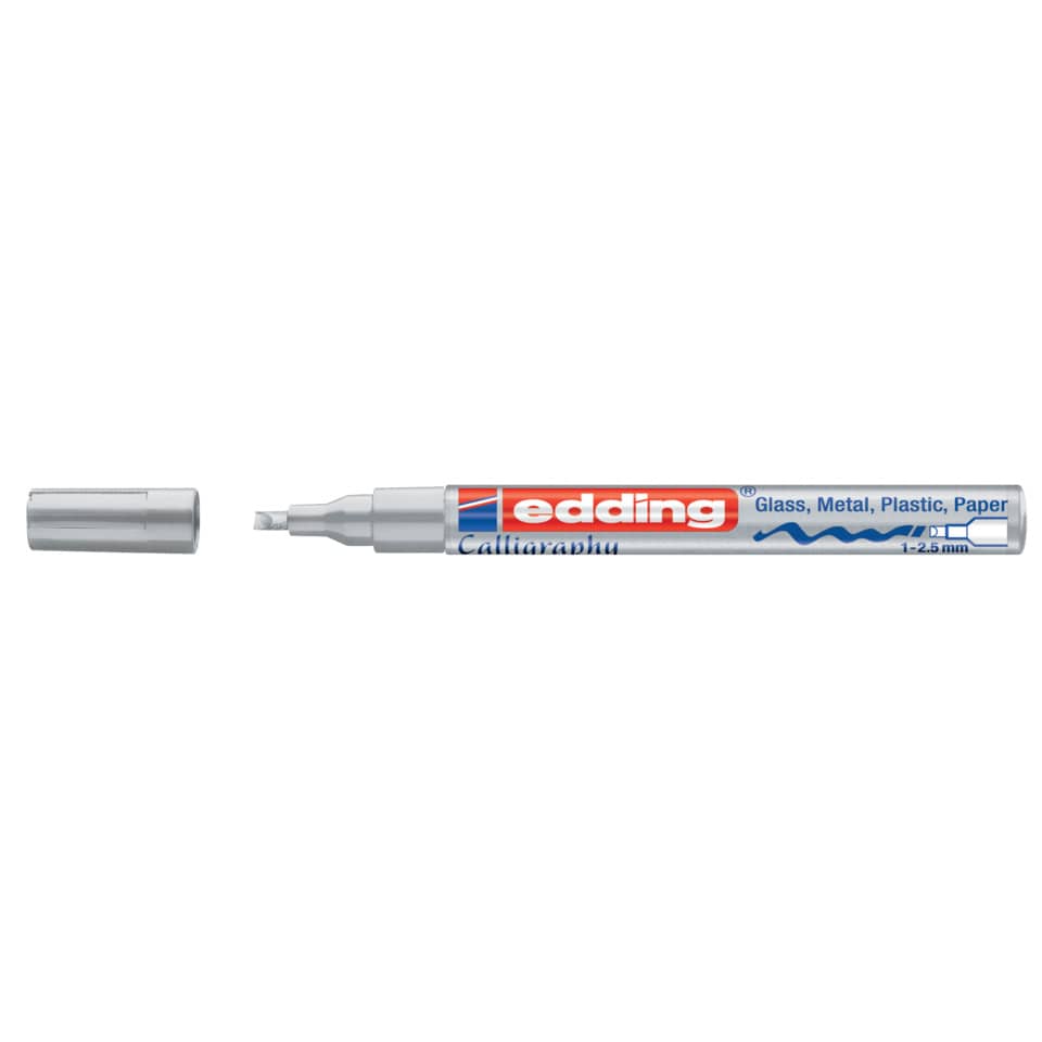 Glanzlackmarker 753, 1-2,5mm, Kalligrafiespitze , silber EDDING 4753054 EDDING 753054 1-2,5mm