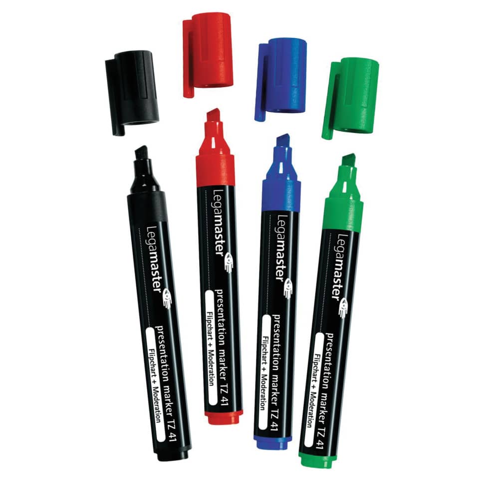 Flipchartmarker TZ41, 2-5mm, Keilspitze, 4 Etui sortiert LEGAMASTER 7-155094 LEGAMASTER 7-155094  Keilspitze