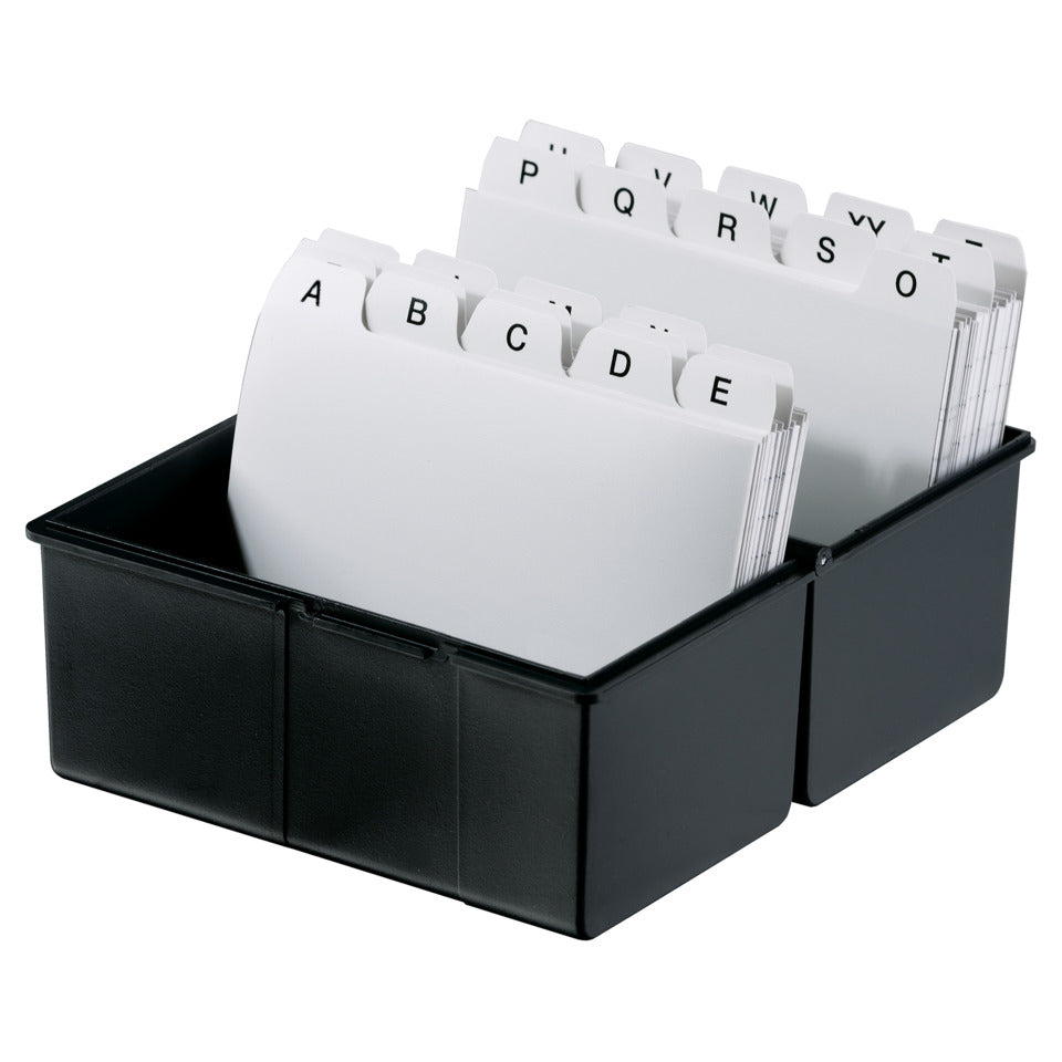 Karteibox DIN A6 quer, max 400 Karten m. Stahlscharnier, schwarz HAN 976-13D HAN 976-13 300 16,5x9,5x14,3