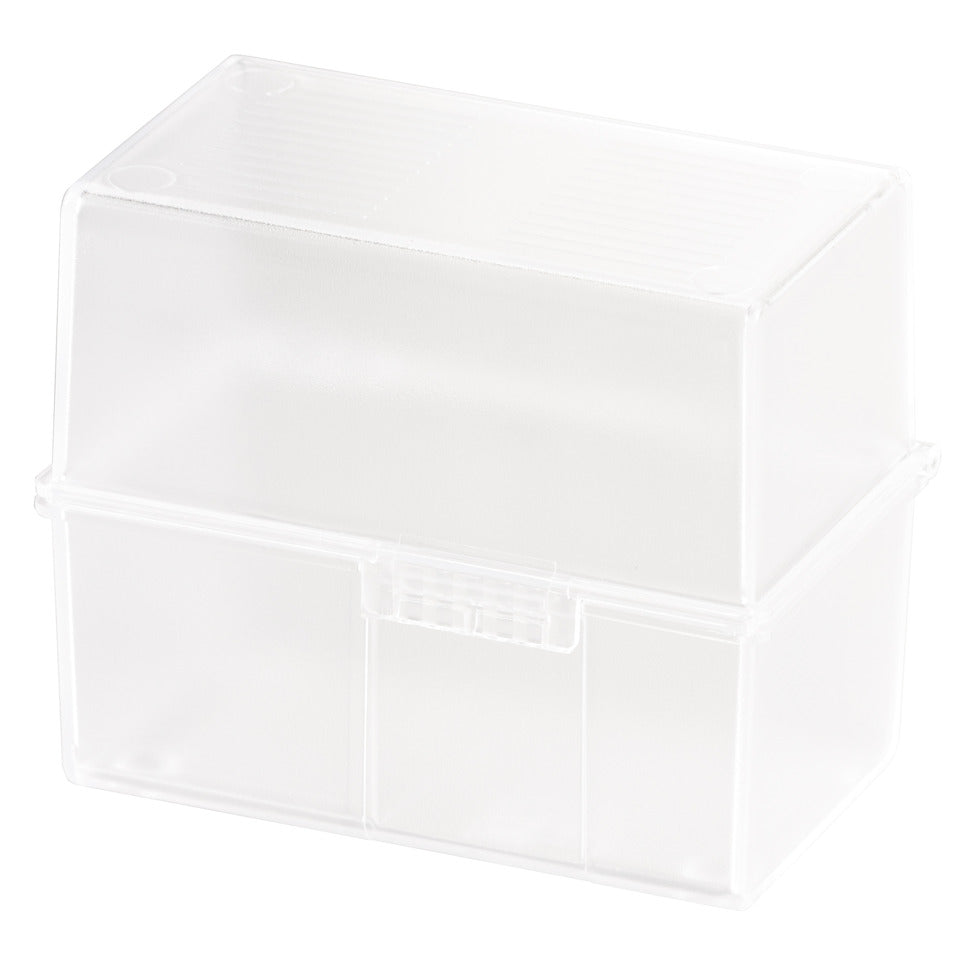 Karteibox DIN A7 quer, max 300 Karten m. Stahlscharnier, transluzent-klar HAN 977-63D