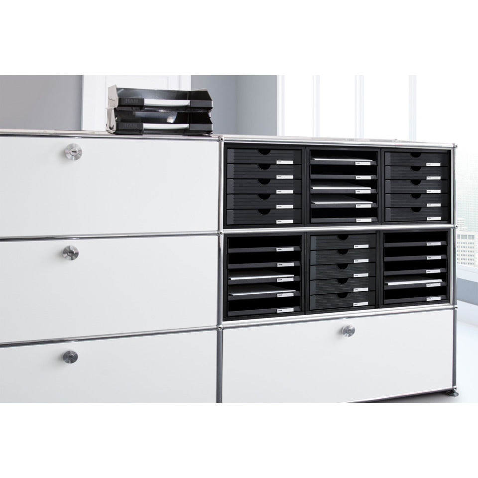 Schubladenbox SCHRANK-SET 5 offene Schubladen schwarz HAN 1401-13D HAN 1401-13  5 offene Schuebe