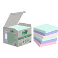 Haftnotizblock Recycling Notes, 76x76mm, Farbe: mint, hellblau, rosa, flamingopink, 6 x 100 Blatt POST-IT 654-1GB POST-IT 6541GB UWF 6x100BL