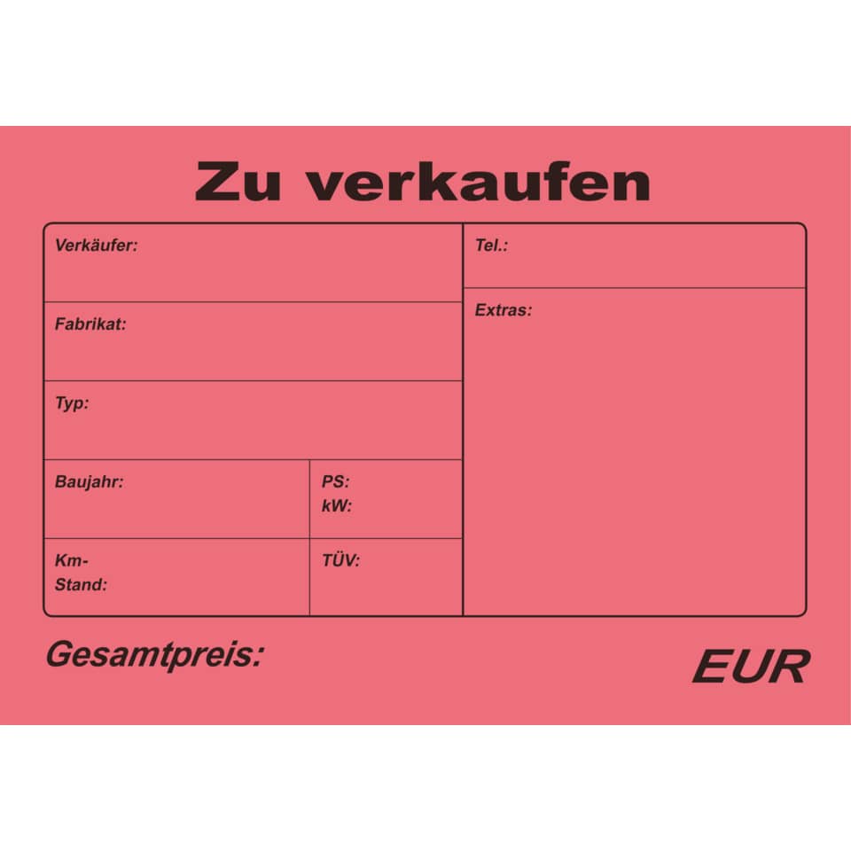 Kaufvertrag für ein gebrauchtes Kraftfahrzeug, SD, DIN A4, 210 x 297 mm, 6 Blatt RNK 586 RNK 586 SD 6Bl