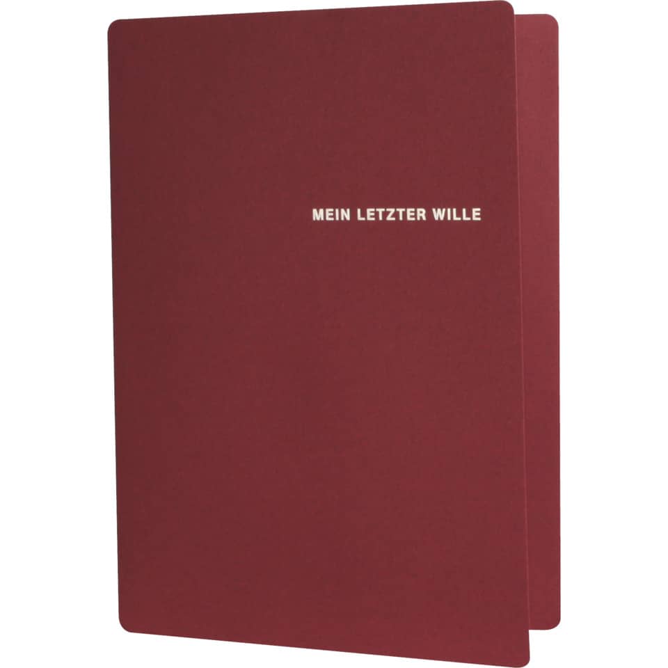 Testamentmappe Mein letzter Wille, A4, weinrot RNK 2898