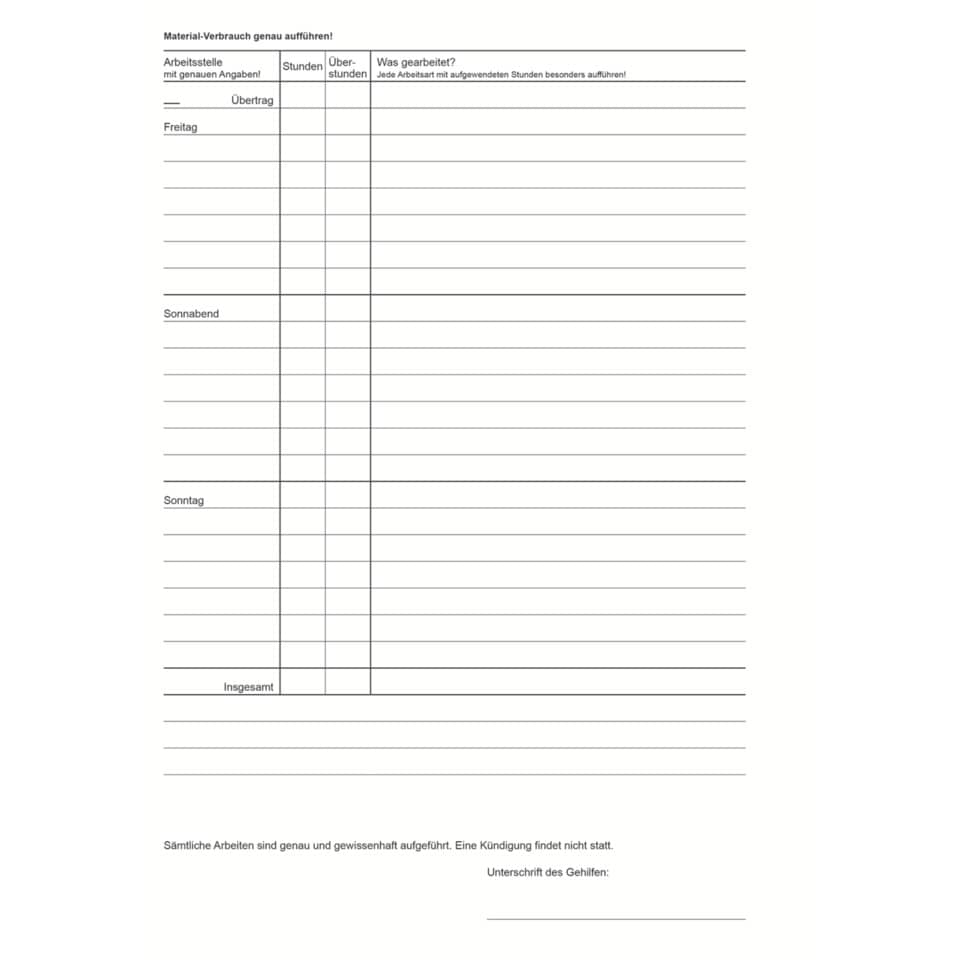 Wochenlohnblock, A4, 100 Blatt RNK 165 A4 100Bl     165