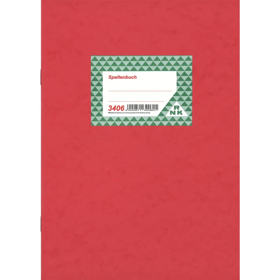 Spaltenbuch, A4, 6 Spalten/ 1 Seite, 30 Blatt, Karton, liniert, rot/grau, rot RNK 3406 RNK 3406 A4 30BL