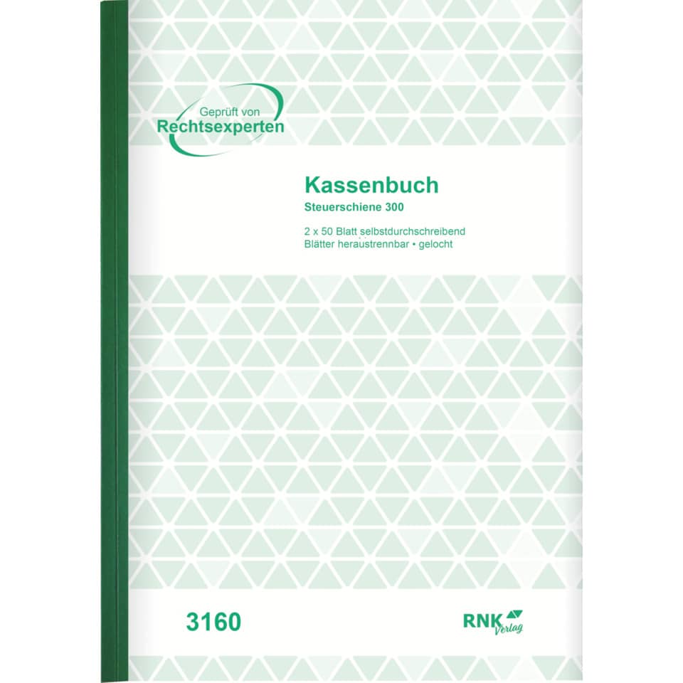 EDV-Kassenbuch - mit Durchschreibepapier, A4, 2 x 50 Blatt RNK 3160 RNK 3160 Steuerschiene 300