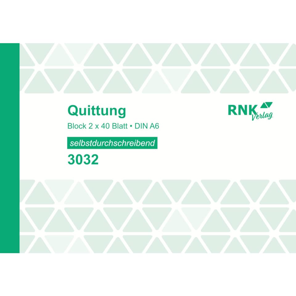 Quittungsblock - SD, A6, mit Sicherheitsdruck , 2x40 Blatt RNK 3032