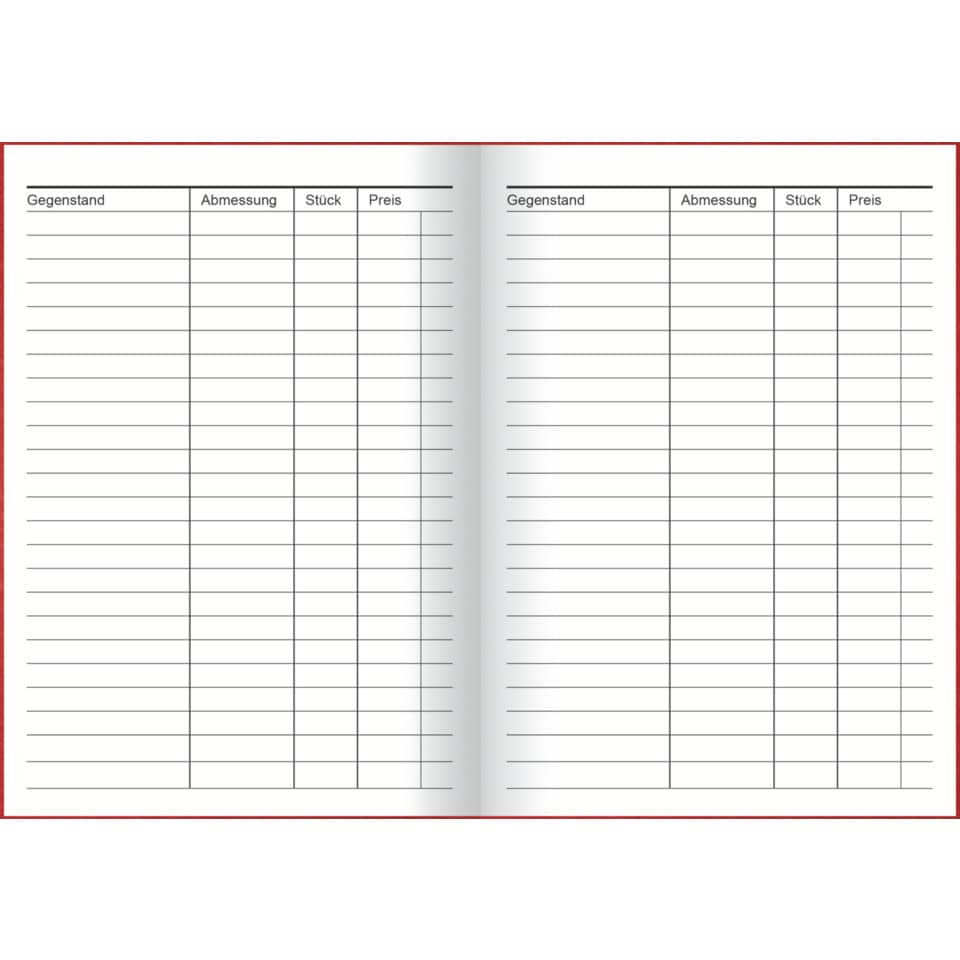 Werkzeugbuch, A6, neutrale Fassung, 8 Blatt RNK 3173