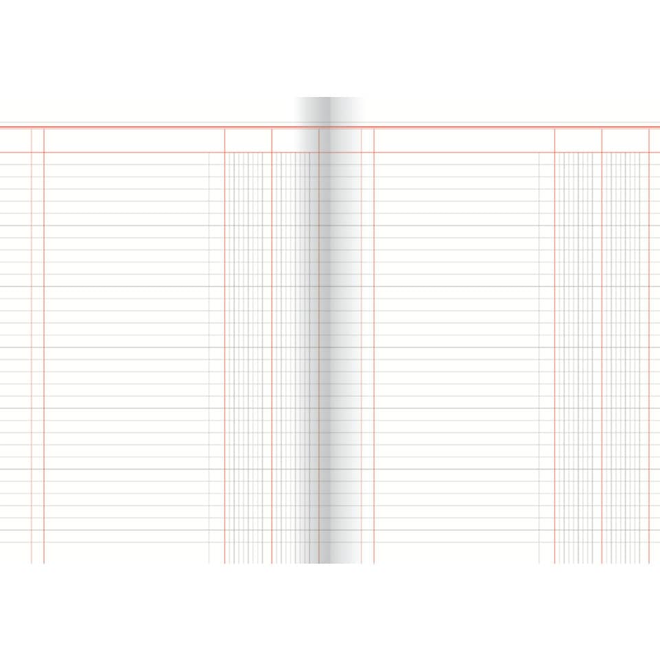 Spaltenbuch, A4, 2 Spalten/1 Seite, 30 Blatt, Karton, liniert, rot/grau, rot RNK 3402 RNK 3402 A4 30BL