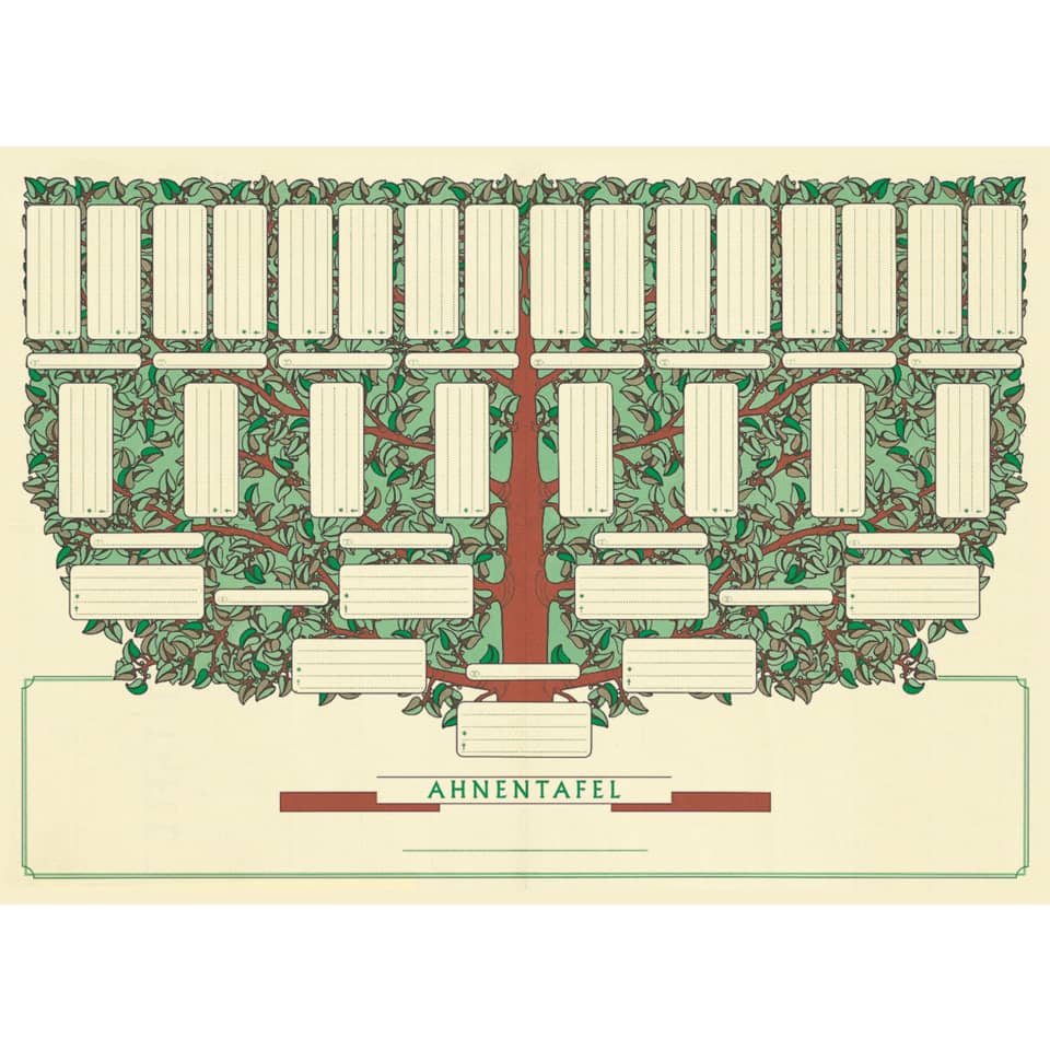 Ahnentafel - 5 Generationen, A3, Urkundenpapier RNK 2803