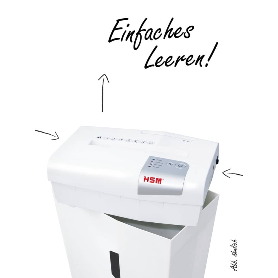 Aktenvernichter shredstar X8, Partikelschnitt 4,5x30mm, P4, 8 Blatt, weiß/silber HSM 1044121 HSM 1044121 4x35mm