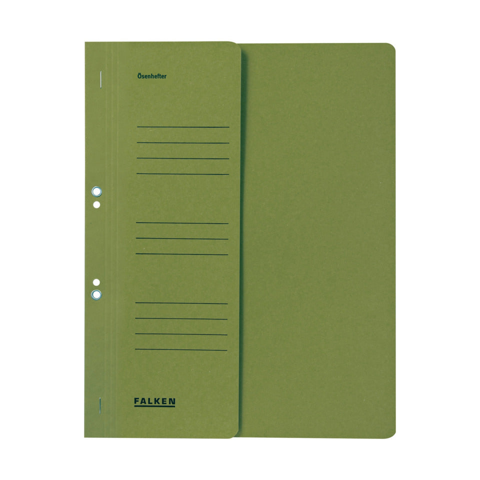 Ösenhefter A4, 250g/m2 Manila-RC-Karton., 1/2 Vorderdeckel, Behördenheftung, grün FALKEN 80003858 FALKEN 80003858 Behördenh.