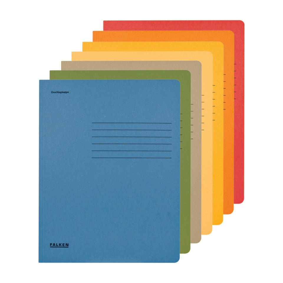 Einschlagmappe A4, 320g/m² Manila-RC-Karton, mit 3 Klappen blau FALKEN 80001316 FALKEN 80001316 320g/m²
