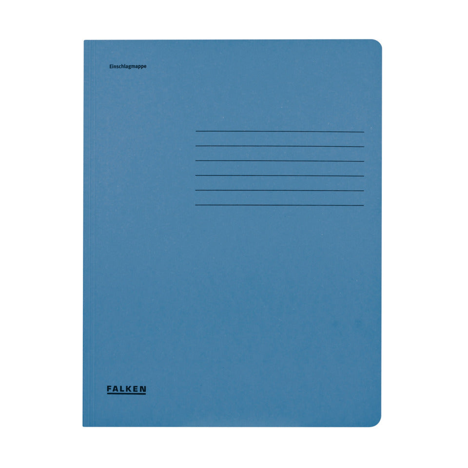 Einschlagmappe A4, 320g/m² Manila-RC-Karton, mit 3 Klappen blau FALKEN 80001316 FALKEN 80001316 320g/m²