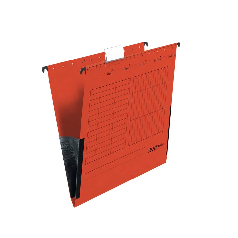 Hängetasche UniReg, 230g/m²-Kraftkarton, mit Leinenfröschen, rot FALKEN 80002603 FALKEN 80002603 m. Leinenfröschen