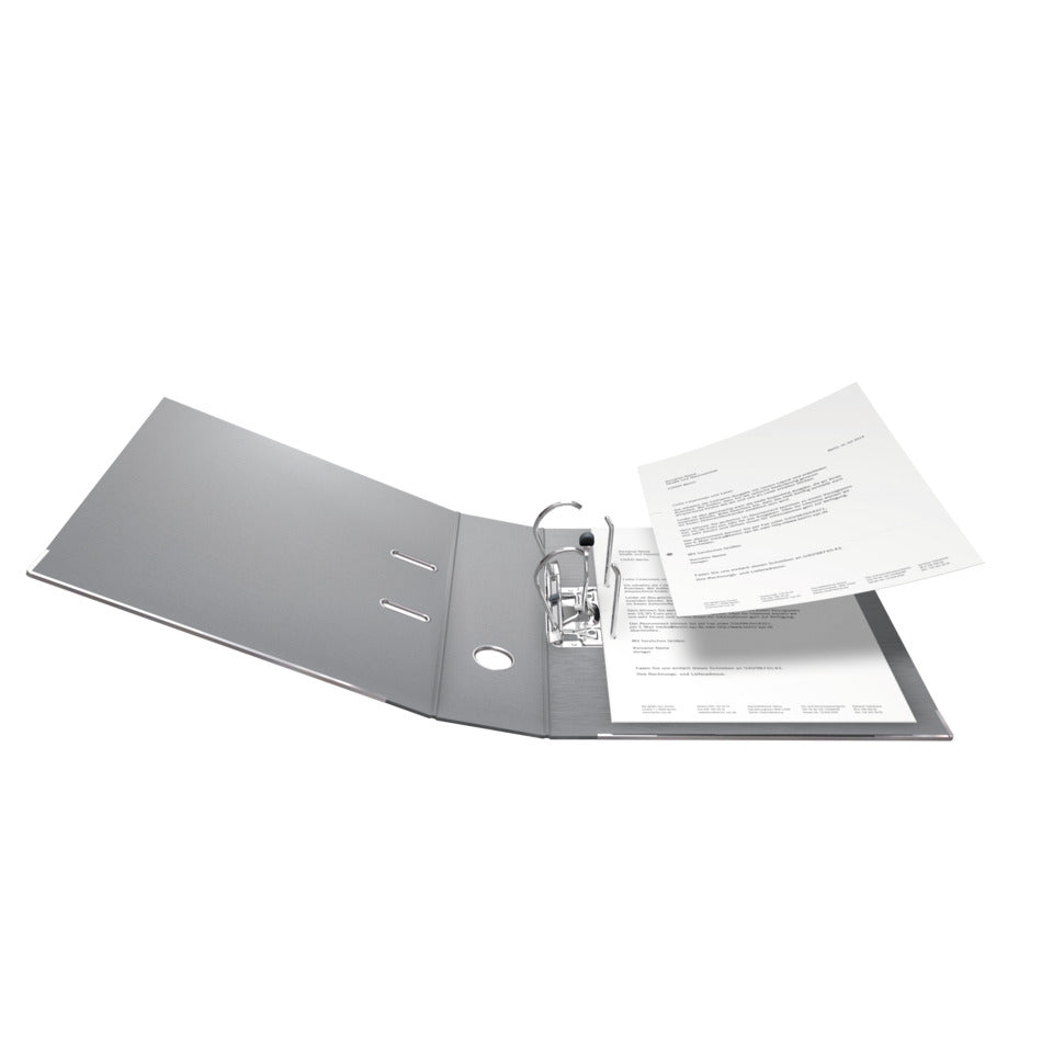 Ordner Chromocolor, DIN A4, PP, 80 mm, breit, auswechselbares Rückenschild, grau FALKEN 11285533 FALKEN 11285533 Chromcolor