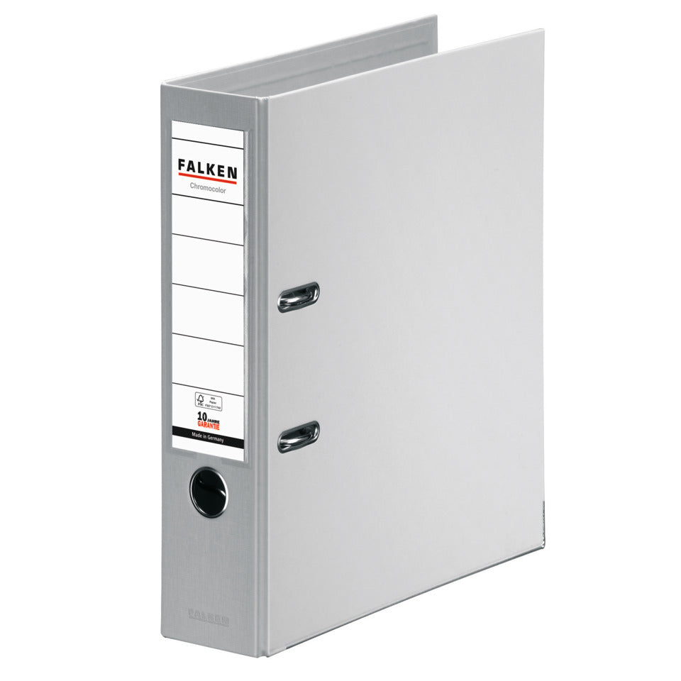 Ordner Chromocolor, DIN A4, PP, 80 mm, breit, auswechselbares Rückenschild, grau FALKEN 11285533 FALKEN 11285533 Chromcolor