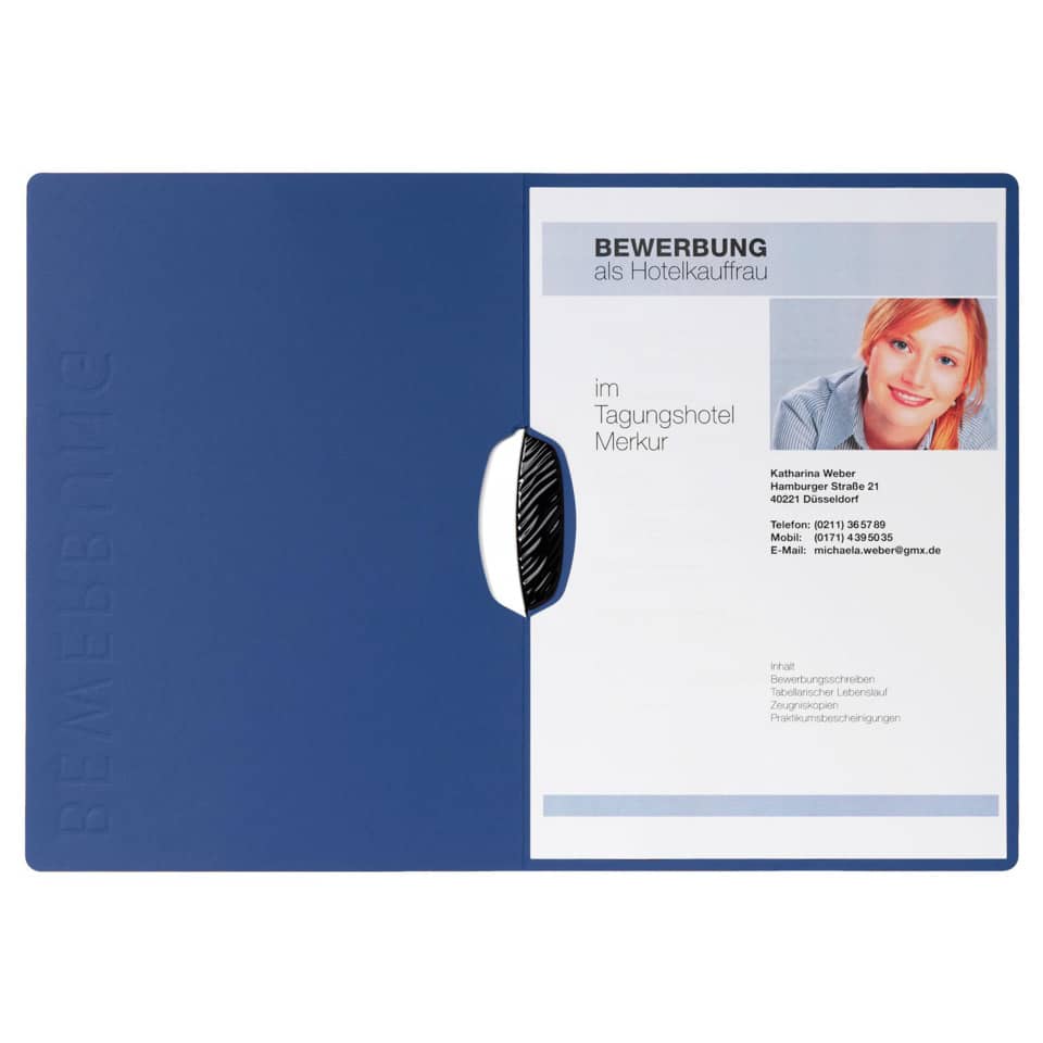Bewerbungsmappe Swing Classic, A4, 2-teilig, blau PAGNA 22007-02