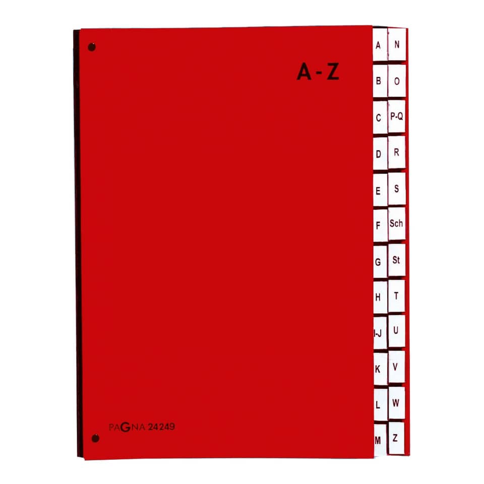 Pultordner A-Z, A4, 24-teilig, rot PAGNA 24249-01 PAGNA 24249-01  24-teilig