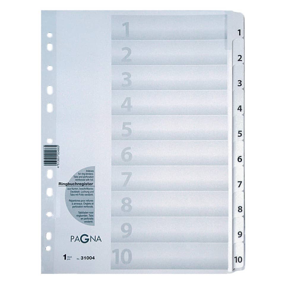 Ordnerregister 1-10, 10-teilig, weiß PAGNA 31004-08 PAGNA 31004 08 10 tlg