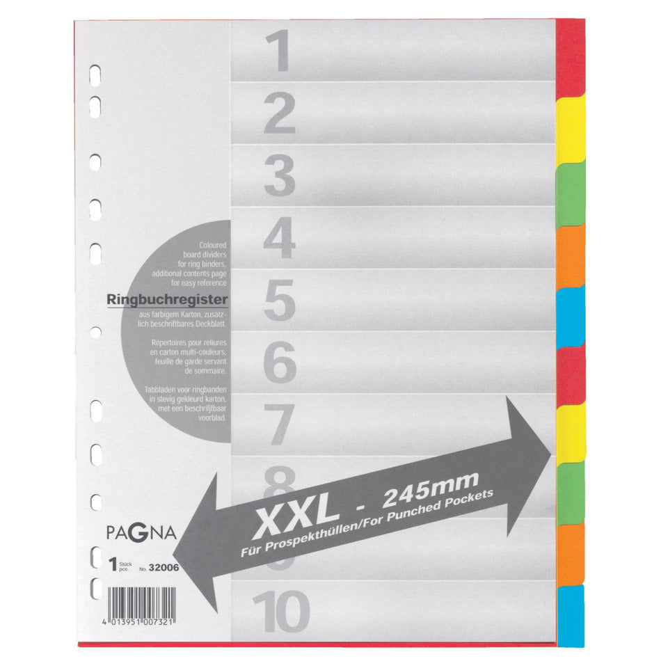 Register A4 XXL 10tlg. 5-farbig PAGNA 32006 20 PAGNA 32006-20 10 tlg/XXL
