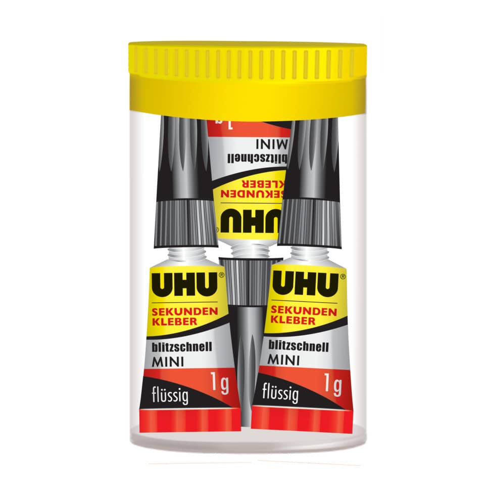Sekundenkleber blitzschnell MINIS, Aufbewahrungsbox mit 3x1g UHU 45415 UHU 45415 blitzschnell