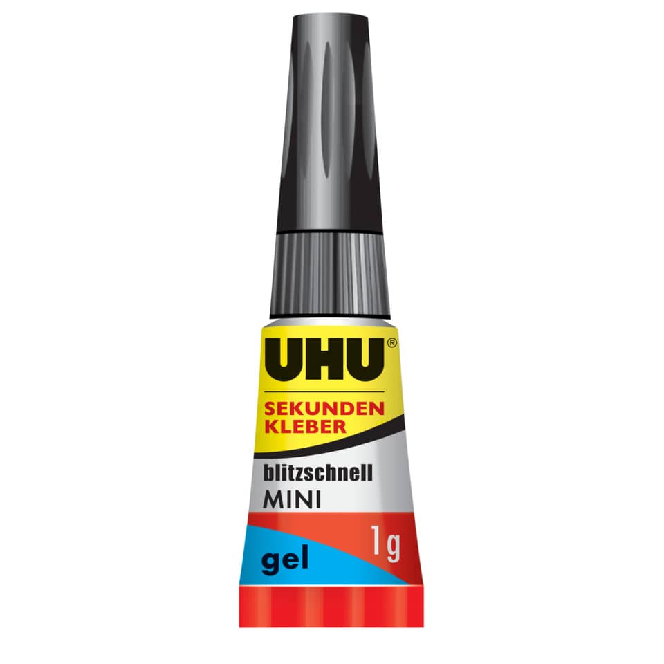 Sekundenkleber blitzschnell MINIS Gel, Aufbewahrungsbox mit 3x1g UHU 45370