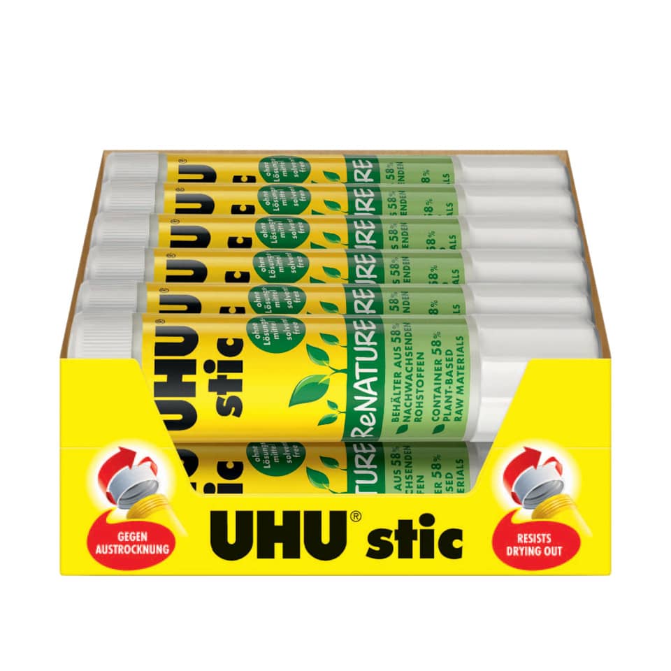 Klebestift stic ReNATURE, ohne Lösungsmittel, Stiftform mit 21 g UHU 40