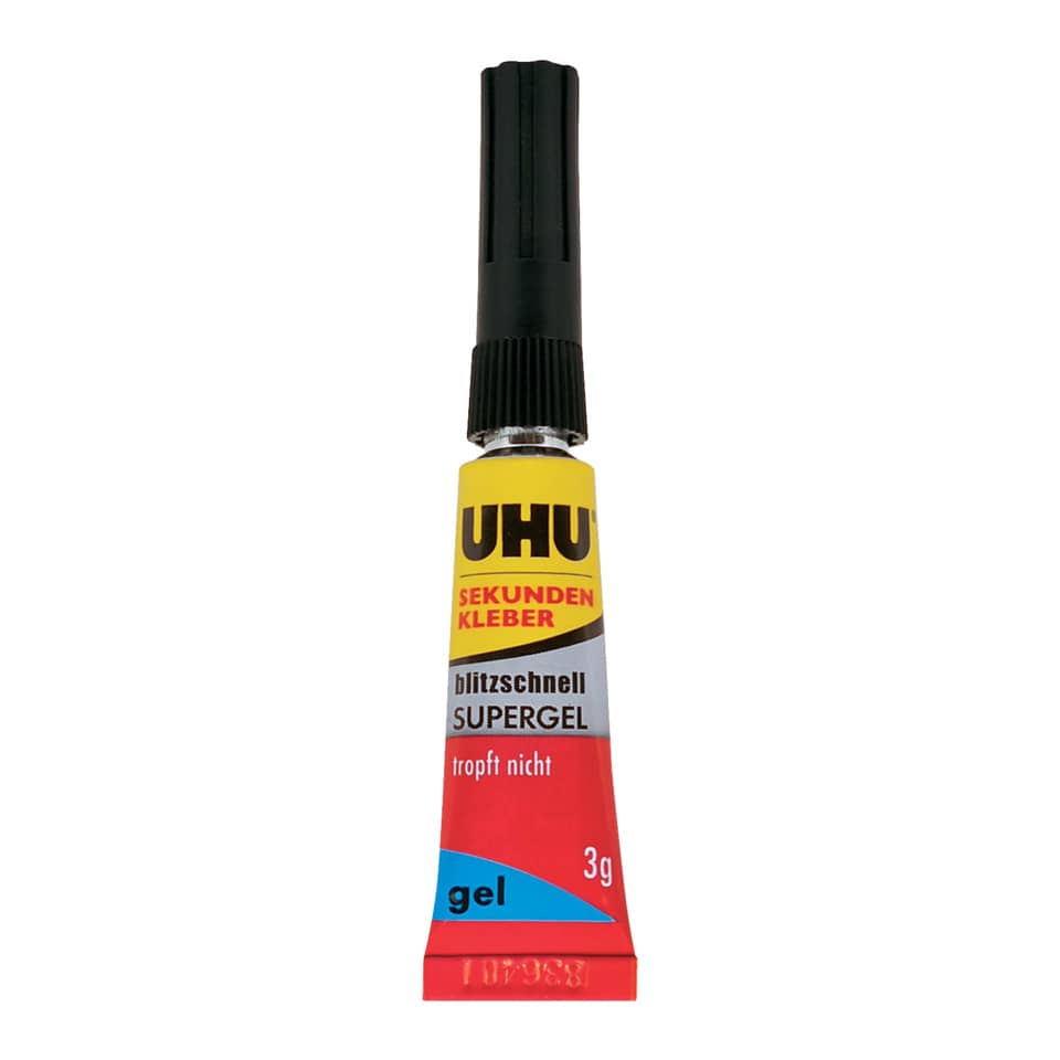 Sekundenkleber blitzschnell SUPERGEL, Tube mit 3 g UHU 48790 UHU 48790 blitzschnell Blister